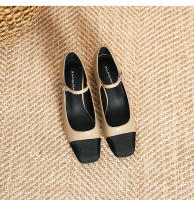 Zapatos de tacón grueso con boca baja y punta cuadrada Xiaoxiangfeng - details 24