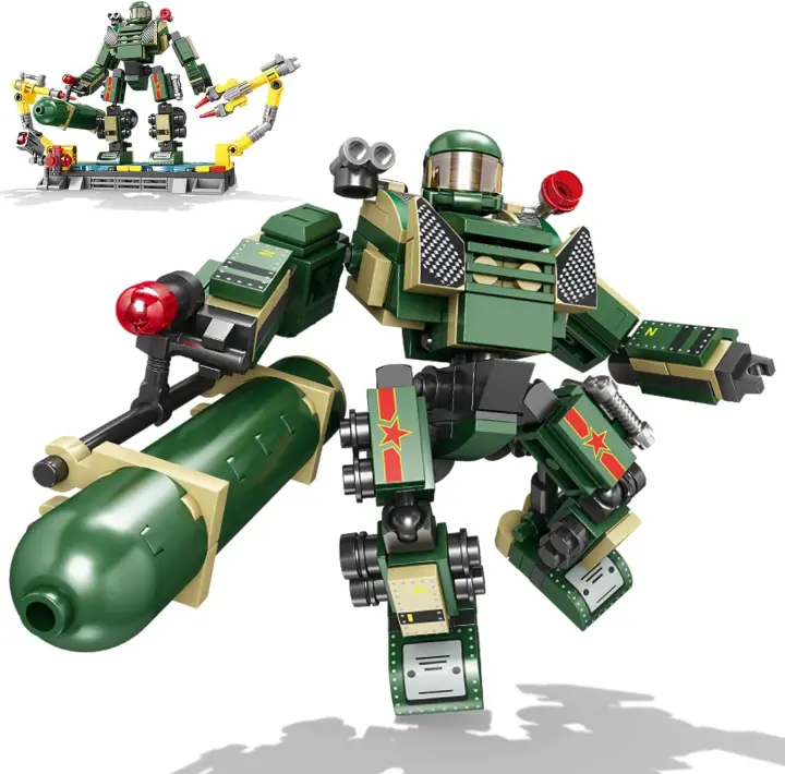 Juego de construcción transformable de Robots Mech, juego de construcción de modelos de Robots creativos, Guerrero de la ciudad, héroe de la justicia, soldado Mech - 1