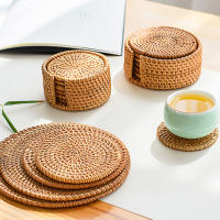 Manteles Individuales aislantes para cocina, tapetes acolchados para mesa, almohadilla para cuenco, posavasos de ratán - details 0