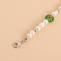 Collar de perlas de flor de cristal de corazón de cerámica suave Simple para mujer collar fresco de moda bohemia - details 2