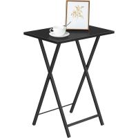 Mesa Auxiliar Plegable de 2, Mesa Lateral para Sofá, Escritorio Pequeño para Portátil, Mesa de TV Plegable pequeña, Estructura de Almacenamiento Fácil, Marrón Rústico y Negro EBF25BZ01 - details 25