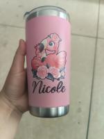 Vaso de café personalizado con imagen y texto - Taza de café de viaje personalizada - Vaso personalizado de acero inoxidable de 20 oz con tapa - Taza personalizada de regalo para papá, mamá, amigos - details 1