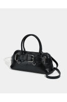 Bolso de concha, bolso de media luna con hebilla de cinturón, bolso de mensajero portátil de cuero suave a la moda. - details 14