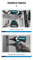 Kamolee-llave eléctrica sin escobillas, inalámbrica, 1800 N.m, batería y cargador incluidos, Compatible con batería Makita de 18V - details 7