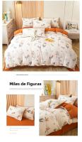 Funda de edredón individual de doble hilo, funda nórdica de algodón y lino lavada de nueva clase A, ropa de cama estampada respe - details 26