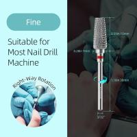 HYTOOS Brocas para uñas de tungsteno cónicas con parte superior plana 3/32 Brocas de carburo a prueba de polvo para uñas Manicura Gel Herramientas de eliminación acrílica - details 2