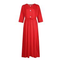 Vestido de Verano para Mujer 2024 Moda Casual con Cuello de Corbata Mangas 3/4 Botón de Cierre - details 21