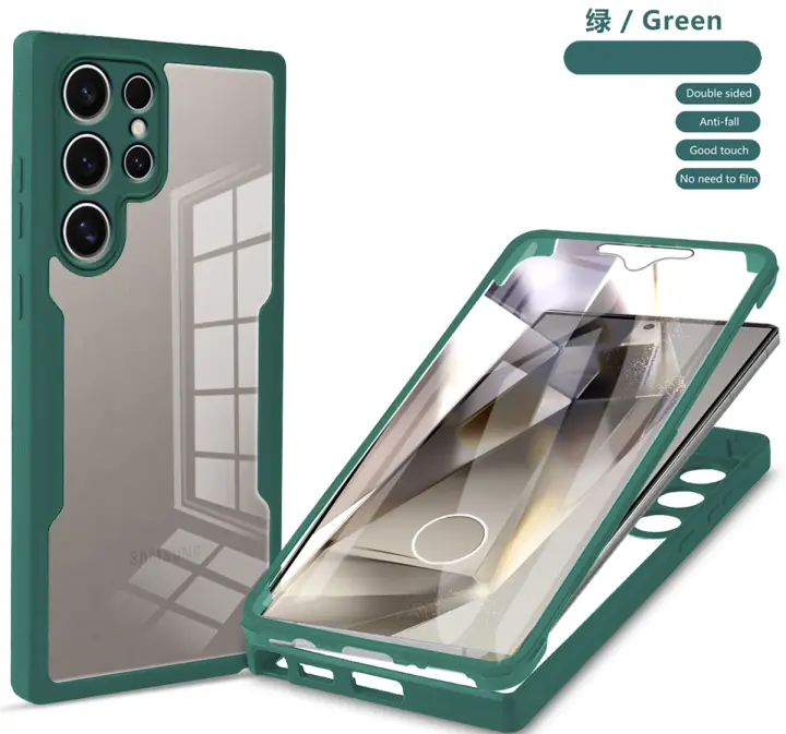 Funda protectora 360 de doble cara para Samsung S25 Ultra, S24, S23 FE, S22 Plus, S21, A14, A34, A54, A15, A16, A35, A55, A05S - 1