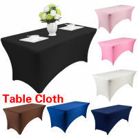 Mantel ajustado de LICRA de 4/6 pies, cubierta de mesa de tela plegable de alta elasticidad, mantel Rectangular para mesa de comedor, banquete, fiesta de boda - details 0