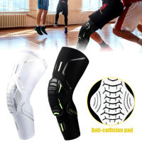 Mangas de compresión de rodilla deportiva con almohadillas anticolisión, fundas elásticas transpirables para piernas, ciclismo, correr, baloncesto, 1 par - details 1