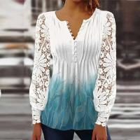 Nuevo Camisa estampada de manga larga informal holgada con temperamento para mujer, fin de semana - details 2
