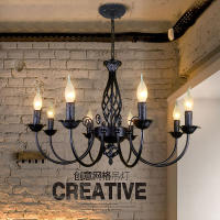 Candelabros de hierro forjado para decoración de interiores, lámparas modernas de color negro para comedor, sala de estar y hotel - details 0