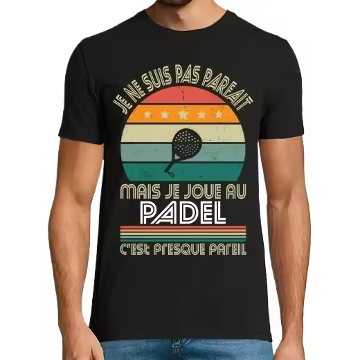 no es perfecto pero juego padel,Camiseta de Pádel Divertido, ropa para exteriores - 1