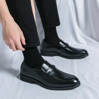Zapatos formales de negocios para hombre, calzado de cuero PU de tacón bajo, estilo británico, hebilla de Metal a la moda - details 13