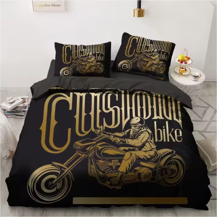 Juego de Ropa de Cama 3D Funda de Edredón Impresa en 3D Diseño Dorado Tamaño Rey, Reina, Solo - 1