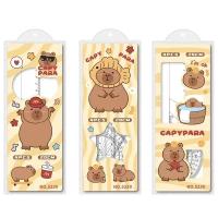 Juego de 3 reglas de dibujos animados de Capybara, juego de papelería, regla combinada multifuncional, regla, transportador triangular, dibujo - details 0