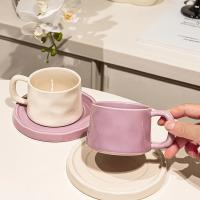 300ML Ceramic Coffee Mug with Saucer Breakfast Milk Mug Home Office Water Cup Latte Coffee Cup Afternoon teacup Birthday Gifts - details 20