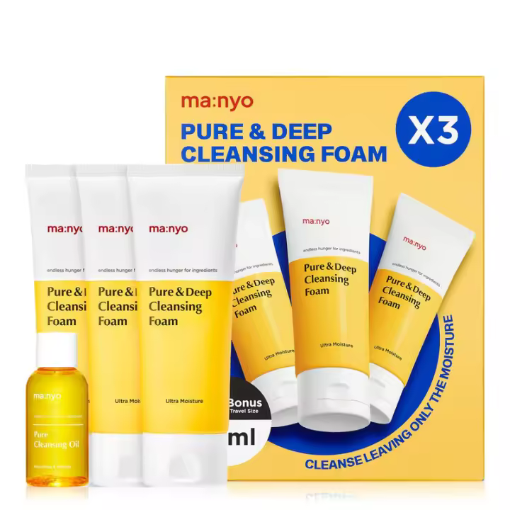 ma:nyo Pure Deep Cleansing Foam Jabón facial suave con ingredientes naturales que elimina las impurezas y el exceso de sebo, adecuado para todos - 1