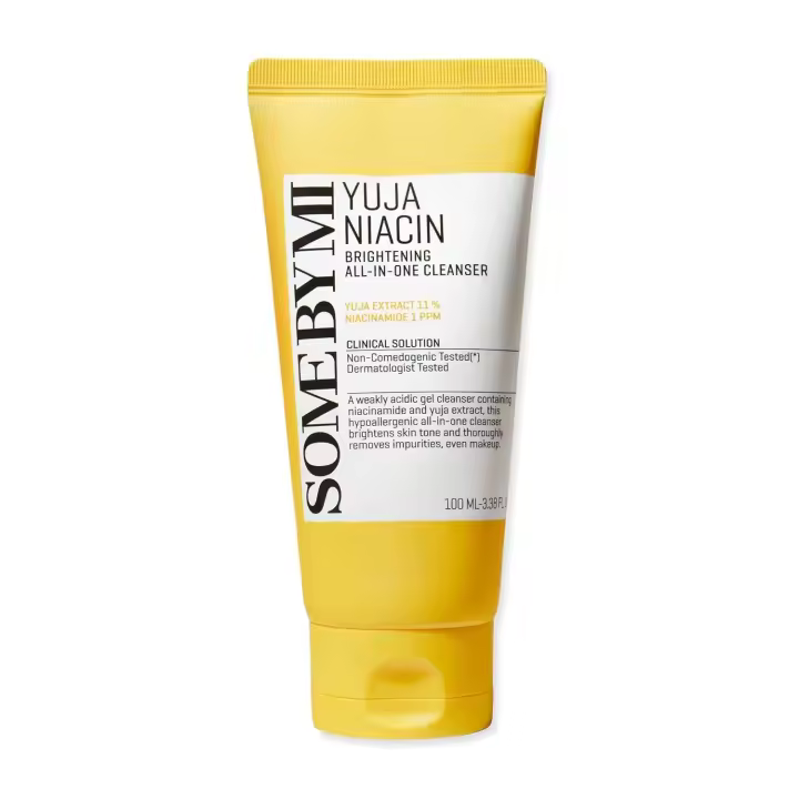 SOME BY MI Yuja Niacin Brightening All in One Cleanser 3.38Oz, 100ml Limpiador facial diario suave para una fórmula de pH opaca sin - 1