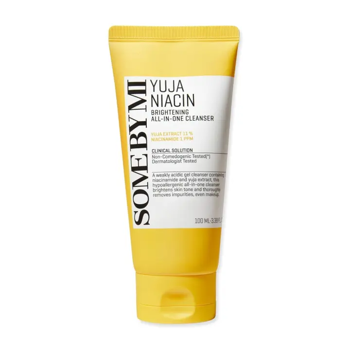 SOME BY MI Yuja Niacin Brightening All in One Cleanser 3.38Oz, 100ml Jabón facial diario suave para una fórmula de pH opaca sin - 1