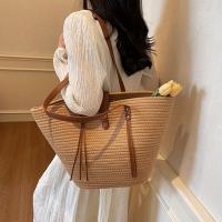 Bolso de Tela Grande Capacidad Cadena de Cierre Kiss Lock Estilo Duradero y Elegante para Uso Diario Bolso de Playa Contraste - details 0