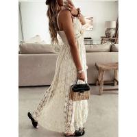 Vestido tobillero con tirantes, falda larga de color puro, columpio grande, exportación europea y americana, principios de otoño, nuevo, 2024 - details 2