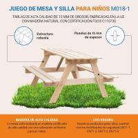 Juego de Mesa de Madera para Niños 90x90xA50 cm Ideal para Exterior o Interior - details 14