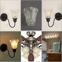 Cubierta de cristal de repuesto para ventilador de techo, candelabro de cristal con forma de flor esmerilada transparente, accesorio de iluminación, candelabro de pared - details 6