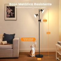 Lampara de Pie LED Regulable 36W 2500LM Lampara de Pie Salon con Mando a Distancia y Control Táctil, 4 Temperaturas de Color, 3 Luces Giratorias Luz de Pie para Salón, Habitación y Oficina - details 6