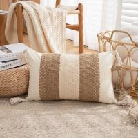 Funda de almohada bohemia de lino y algodón para decoración del hogar, funda de almohada nórdica de 45CM, funda de cojín con borlas estilo INS para sala de estar/oficina - details 6