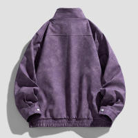 Chaqueta de cuero con cuello levantado para hombre, Tops cómodos y versátiles, informales, sólidos, a prueba de viento, para otoño e invierno - details 5