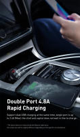 Baseus Cargador de Coche con Doble USB 4.8A Carga Rápida para Teléfono Inteligente - details 4