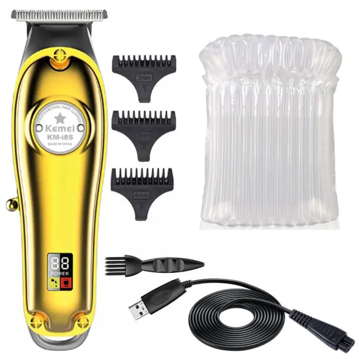 Kemei-cortadora de pelo profesional inalámbrica para hombre, máquina eléctrica de corte de pelo, recargable, totalmente de metal - 1