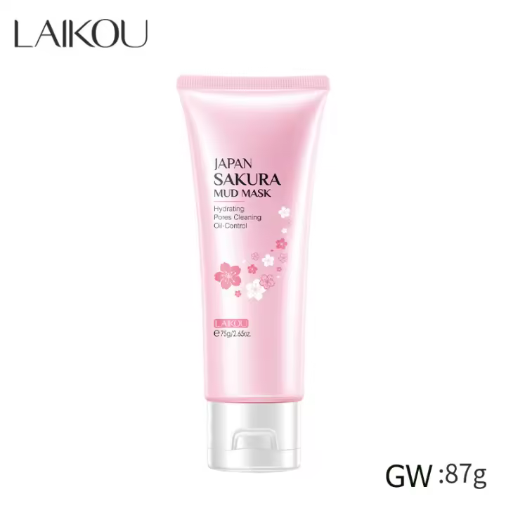 Mascarilla de arcilla Sakura limpieza profunda, blanqueamiento, eliminación de espinillas, reducción de poros, cuidado de la piel Facial con Control de aceite 75g - 1