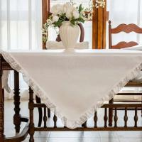 Mantel rectangular de poliéster blanco impermeable, resistente a la suciedad y al aceite que cubre la cocina del hogar con decoración ENCE - details 7