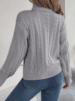 Suéter de punto de cuello alto para mujer, jersey de manga larga, Tops de moda, blusa de punto, novedad de otoño e invierno, 2023 - details 8