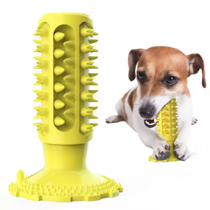 Juguete para perros con ventosa, varilla Molar con sonido, cepillo de dientes para perros resistente a mordeduras, suministros para mascotas - 1
