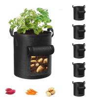 Paquete de 5 bolsas para cultivo de patatas de 10 galones, bolsa para plantar en jardín con asa reforzada, macetas de tela no tejida gruesa para tomates, verduras y frutas - details 0