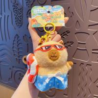 Llavero de capibara de peluche suave de dibujos animados, estilo isla, colgante para bolso, muñecos de capibara, adornos colgantes, lindo llavero para coche, regalos - details 2
