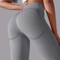 Pantalones Deportivos Sin Costuras para Mujeres Cintura Alta Yoga, Levantamiento de Glúteos, Carreras Ropa de Gimnasio - details 3