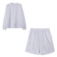 Top de cuello redondo para mujer, pantalones cortos sueltos, suéter informal de dos piezas, Ropa nueva 2024 - details 6