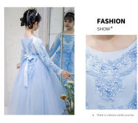 Vestido de niña para otoño/invierno, estilo princesa, largo, con flores, para boda, fiesta, piano. - details 26