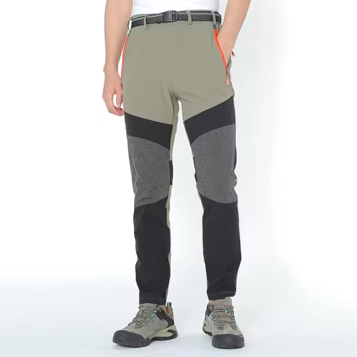 Pantalones de senderismo impermeables para hombre, pantalones de secado rápido, delgados, Softshell de montaña al aire libre con cinturón - 1