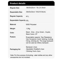 Mochila Táctica 60L Para Hombres Impermeable De Alta Capacidad Con Sistema Molle Para Camping Caza Senderismo - details 0