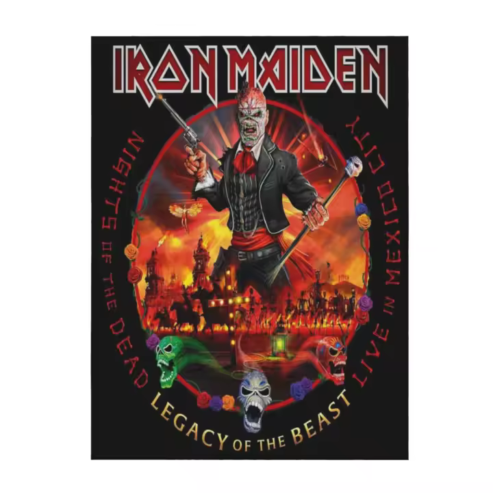 Manta de franela de Iron Maiden-para sofá de dormitorio - 1
