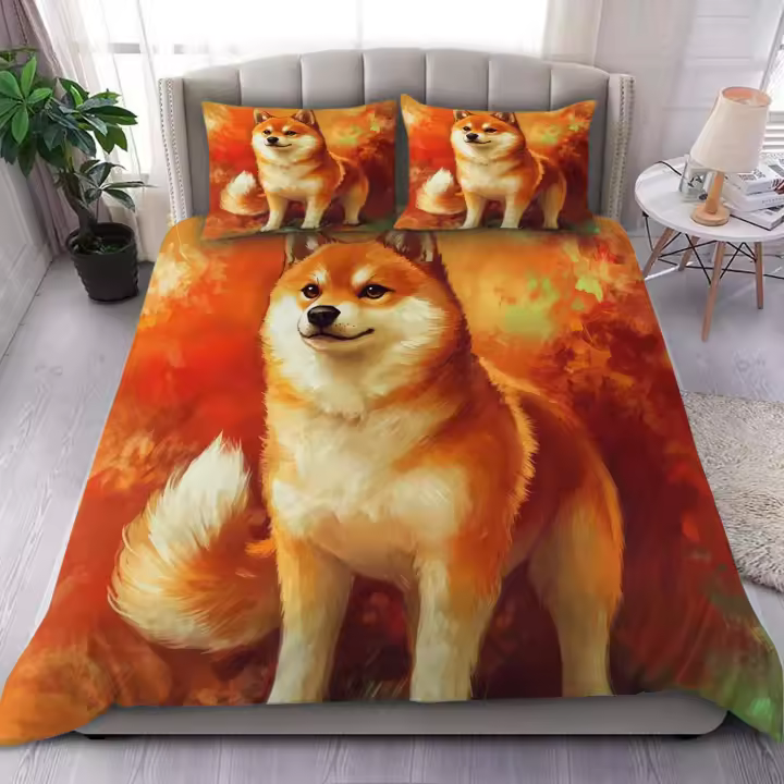 Juego de Ropa de Cama de Perro Lindo Cubierta de Edredón de Polyester con 3 Piezas - 1