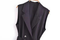 Vestido largo plisado sin mangas, elegante para fiesta y oficina, otoño 2025 - details 2
