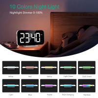 ORIA Reloj Despertador Digital, Reloj de Noche Digital con Modos de luz Nocturna de 10 RGB, Pantalla Grande de 16.8 cm, 5 Luminosidades Ajustables, Alarma Doble, Repetición, Puerto de Carga USB - details 1