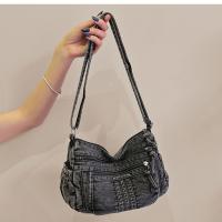 Bolso cruzado Retro vaquero de tela vaquera con cremallera de alta capacidad para mujer, bolso para axila, bolso de lona con correa ajustable, ropa informal - details 3