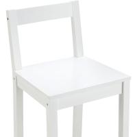 Madera maciza blanca, taburete de bar con respaldo, silla de comedor, fácil montaje, moderno. - details 1